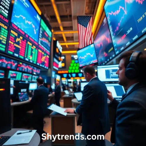 Live Dow Jones futures trading floor with real-time data on April 10, 2025.
