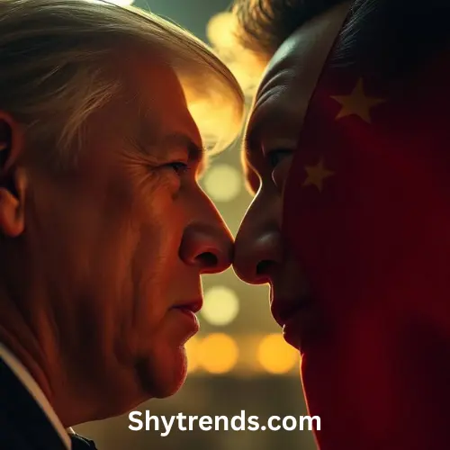 Graphic representation of U.S. and China trade conflict escalation.